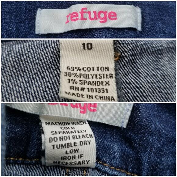 Cutoff Jean Shorts Refuge Size 10 Dark Stretch Denim Summer Casual Relaxed - Picture 2 of 4